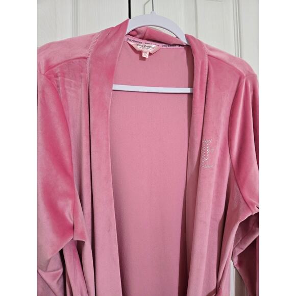 Juicy couture l/xl women's pink fleece robe - Picture 5 of 11